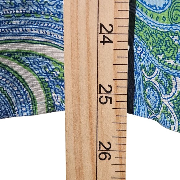 Talbots Women's Paisley Button Front Shirt Blue/Green 10 Preppy Coastal Capsule - Picture 11 of 12